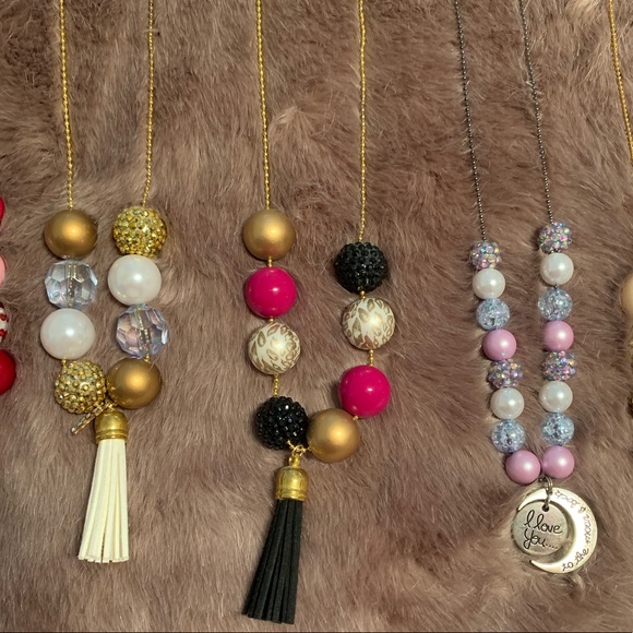 Bubblegum Bead & Chain Necklaces 8pcs (used) - Picture 3 of 6